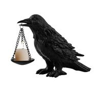 Candle Holder - Decorative Candle Holder, Tea Light Candle Holder, Crow Resin Raven Lamps Candles Rack, Scary Statue Bird Shape for Decoration Kitchen Events Indoor Houses