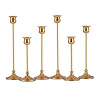 Candle Holder for Candlestick Taper Candle Holders for Halloween Thanksgivinng Christmas Decorations Vintage Candle Stick Candelabra for Fireplace Home Party (Gold, 2 Sets (6 pcs))