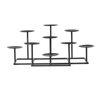 Beliani Candle Holder LAMEGO Metal 23 cm Black, Black