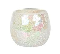 Candle Holder | Large White Iridescent Crackle | 1pc. 345g
