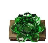 Candle Holder Lotus Style Glass Construction for Tea Lights Floating Candles Suitable for Meditation Space Living Area Use (((green))