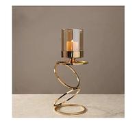 Candle Holder Modern Light Luxury Candle Holder, Stainless Steel And Crystal Glass Cover, Home And Table Decorations (Size : 14X36CM)