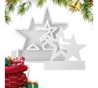 Candle Holder Mold - Double Star Resin Candlestick Moulds Silicone - Non-Stick DIY Tealight Candle Vessel Decor Craft Making Supplies for Candlesticks Resin Crafts