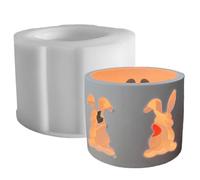Candle Holder Mold - Silicone 9x6cm | Non Stick Food Grade Mould | Hollow Rabbit Design Silicone Molds for Wax Epoxy Resin Plaster Soybeans Candles Holidays Christmas Bakery Celebrations Use