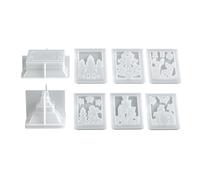 Candle Holder Mould - Christmas Lantern Mould in Concrete - Silicone for Christmas with 8 Pieces for Casting - for Craft Decorations for the Home During Holidays and Art in
