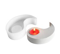 Candle Holder Mould Set - Silicone Candle Holder Mould, Flexible Tea Light Holder | Yin and Yang Silicone Cement Candle Vessel Non-Stick Candle Holder Moulds for Home Bar Decoration