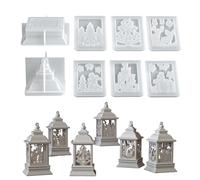 Candle Holder Moulding Mould | Christmas Lantern Mould For Casting | Christmas Silicone Shape 8 Pieces For Casting - For Holiday Crafts And Concrete Decoration Arts For Home