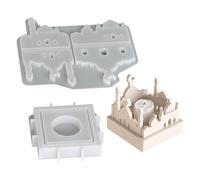 Candle Holder Moulds | Concrete Mould with Non-Stick Coating - House-Shaped Non-Adhesive Candle Holder Mould Made of Silicone, for Resin, Plaster, Crafts, Art, DIY Lovers, Birthday, Holidays, Festival