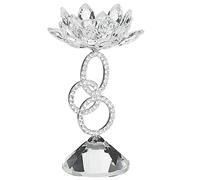 Beliani Candle Holder OVIEDO Glass 19 cm Silver, Silver