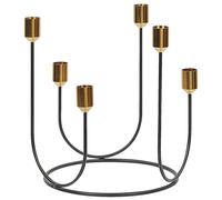 Beliani Candle Holder PANAY Metal 25 cm Black, Black