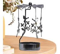 Candle Holder, Rotary Carousel Candle Holder, Metal Rotating Spinner Carousel Candle Tea Light Holder With Tray, Metal Tea Light, Home Table Holiday Decoration