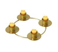 Candle Holder, Round Metal Candle Holder Gold - Vintage Advent Wreath Candlestick - For Kitchen Living Room Bedroom Restaurant Christmas Party Wedding