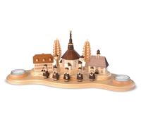 Candle Holder Seiffen Village Large Natural Tealights (LxWxH): 40x16x16