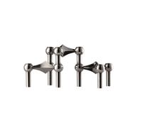 Candle Holder Set of 3 Black Chrome