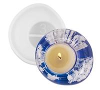 Candle Holder -Silicone Candle Holder Mold,Round Decorative Resin Mold | Non-Stick Candy Small Snack Tray Mould, Multifunctional Handicrafts, Home Ornament for Drip Glue Wax Plaster