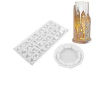 Candle Holder Silicone Mold - Hollow Candle Holder Silicone Mould Love Candle Holder Silicone Mould, Round Mirror Silicone Mould, Candle Holder Silicone Mould | Hollow Heart Pattern Concrete Mould