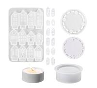 Candle Holder Silicone Mold - Hollow House Silicone | Resin Mould For Candle Holder With Concrete Effect, For DIY Crafts, Home Decor, Rustic And Crafting