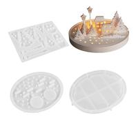 Candle Holder Silicone Mold, Hollow Street Scene Candlestick Mold, Tealights Holder Resin Casting Mold, Reusable Silicone House Mould, Handmade Crafts Making Mould for Home Decoration