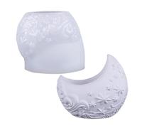 Candle Holder Silicone Mold - Reusable Aesthetic, Moon Tea Candles Holders Shape, Soft Non Stick Casting Tool, Creative Craft Accessory With Flexible Silicones Design | For Concrete Epoxy Resin Cement