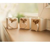 Candle Holder Tea Light White Wooden Love Heart Box Marco Paul White One Size