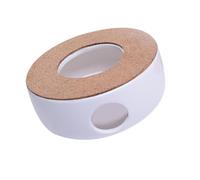 Candle Holder Teapot Warmer round Tea Heater White Ceramic