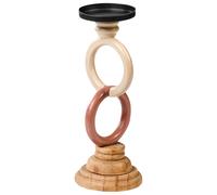Beliani Candle Holder WATERFORD Pine Wood 29 cm Multicolour, Multi