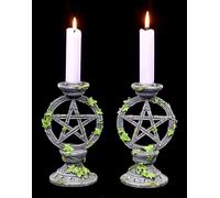 Candle Holder - Wicca Pentacle 2er Set - Nemesis Now Altar Candlesticks Deco