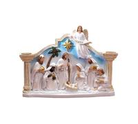 Candle Holders - Resin Candlestick Decorations Christmas Candle Holder, Holy Family Religious Candlestick, Elegant Religious Ornament for Fireplace Mantle Table, Christian Holiday Decor, 8.86 Inch