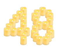 CANDLE IDEA 48 Pack Battery Powered Flickering LED Tea Lights, Flameless Votive Electric Fake Candles for Wedding, Festival Celebration, Party, Halloween, and Christmas Decoration (Warm White)