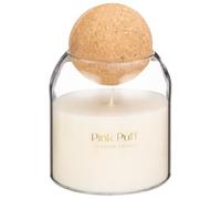 Candle In Jar With Cork Ball Lid - This Modern And Stylish Candle In Jar With Cork Ball Lid Would Make An Excellent Addition To Your Home - Complete With A Pink Puff Fragrance