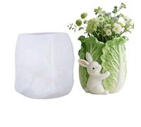 Candle Jar Mold, Easter Rabbit Hugs Vegetable Silicone Mould, Resin Flowerpot Making Mold, for Spring Holiday Party Farmhouse Storage Container Candy Jar Flowerpot Pen Holder Cement Plaster Making