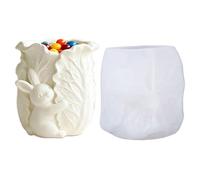 Candle Jar Mold - Easter Vegetable Rabbit Silicone Crafting Mould - DIY Storage Cup Mold | for Home Holiday Spring Party Cement Plaster Storage Container Candy Jar Flowerpot Pen Holder Making