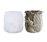 Candle Jar Mold, Rabbit Cabbage Design, 9.4x9.6x10.2cm, Aromatherapy Candle Cup Mold, Silicone Craft Jar Mould, Festive Touch, for Easter, Spring Party, Farmhouse
