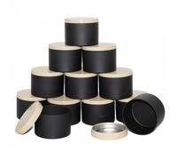 Candle Jars 12pcs Candle Tins, 4oz Containers For Making Candles, Bulk Jars, DIY, For(Black)