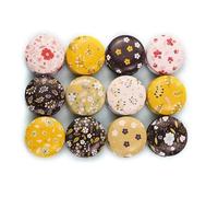Candle Jars 12pcs Mini Elegant Flower Tin Box DIY Candle Jar Balm Round Empty Lipstick Case(C)