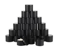 Candle Jars Metal Empty Candle Containers 24pcs/Box, 4oz Jars With Lids For Making(4oz-All Black-24pcs)