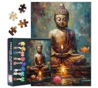 Candle Jigsaw Puzzles 1000 Pieces for Adults, Buddha Statue Jigsaw Puzzle, Lotus Flower Puzzles for Adult 1000 Pieces, Impossible Puzzle for Adults 20X27 INCH