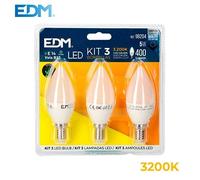Candle Light Bulb Edm 5 W E14 G 400 Lm (3200 K) NEW