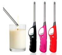 Candle Lighter Child Safe Lock Adjustable Flame Long Reach Fire Lighters for Candles Fireplaces Kitchen BBQ & Wood Burners (Assorted Colors)