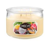 Candle-Lite Tropical Fruit Medley Fragrance, One 10oz. Three Wick Aromatherapy Candle with 20-40 Hours of Burn Time, Yellow Color, Paraffin Wax, 10 oz. Jar