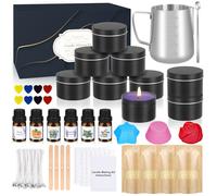 Candle Making Kit for Adults Beginners, Candle Making Supplies Accessory, DIY Scented Candle Set with Beeswax, Essential Oil, Wicks, Wax Melting Pot, Moulds, Candle Jars, Dye, Make Your Own Candles