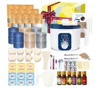 Candle Making Kit for Adults with Digital Wax Melting Pot, Soy Wax, 12 Jars, 8 Tealight Candle Cups, 6 Scents & Gift Boxes, Wax Melt Making Starter Kit for DIY Homemade Candles