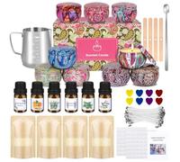 Candle Making Kit, Soy Wax Candle Making Kits for Adults Beginners, Make Your Own Candles,6 Pack Soy Wax, 6 Fragrance Oils,8 Dye Blocks 9 Tins, Wax Melt Pot, 100 Candle Wicks, 100 Candle Wick Stickers