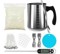 Candle Making Kit Supplies, Soy Wax DIY Candle Making for Adults, with 900 ml Candle Make Pouring Pot, Candle Wicks, Wicks Sticker, Wicks Holder, Thermometers