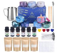 Candle Making Kit, Wax Melt Making Kit, Make Your Own Scented Candles, 480g Beeswax Pellets, 50 Wicks, 4 Colour Dyes, 500ml Wax Melting Pot, 100 Wick Stickers, 9 Empty Tins