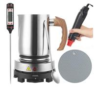 Candle Making Kit with Hot Plate for Adults, Soy Candle Make Set with Wax Melter for Beginners, Imitation wood grain Pouring Pot Pitcher, Heat Gun, Thermometer, Candle Making Supplies Accessories