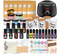 Candle Making Kit with Wax Melter - Complete DIY Kit Candle Making Supplies, Candle Making Kits for Adults with 3.3 lb Wax, Essential Oil, Candle Dye, Jars, Stickers, Spoon, Glue Dot
