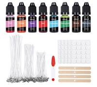 Candle Making Kits for Adults Beginners, Candle Making Supplies with 100 Candle Wicks, 8 Colours Candle Dye, 100 100 Glue Dots, 4 Wick Holders