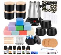 Candle Making Kits for Adults Beginners, Electric Wax Melter 480g Colored Soy Wax for Candle Making, Candle Making Supplies Includes Tins, Fragrance Oils, Candle Wicks, Stickers, Anti-Scald Mats