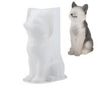 Candle Making Mold - 8.2x4.5x5.4cm 3D Sitting Wolf Silicone Craft Tool Food Grade Flexible Casting Form Easy Demold Durable DIY Kit | Home Art Decoration Gift Use